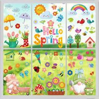 Casual Pastoral Color Block Plant PVC Window Stickers Wall Art main image 1