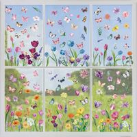 Chinoiserie Casual Color Block Plant PVC Window Stickers Wall Art main image 2