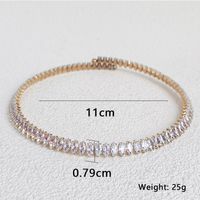 Elegant Solid Color Copper Plating Inlay Zircon Gold Plated Bangle sku image 2