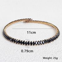 Elegant Solid Color Copper Plating Inlay Zircon Gold Plated Bangle sku image 3