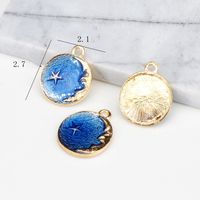 10 Pcs/package Simple Style Star Moon Alloy Enamel Plating Pendant Jewelry Accessories sku image 9