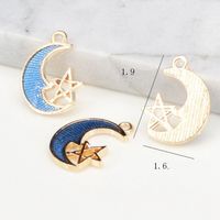 10 Pcs/package Simple Style Star Moon Alloy Enamel Plating Pendant Jewelry Accessories sku image 5