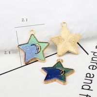 10 Pcs/package Simple Style Star Moon Alloy Enamel Plating Pendant Jewelry Accessories sku image 6
