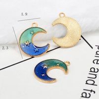 10 Pcs/package Simple Style Star Moon Alloy Enamel Plating Pendant Jewelry Accessories sku image 7