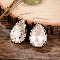 1 Pair IG Style Elegant Water Droplets Alloy Rhinestones Drop Earrings main image 6