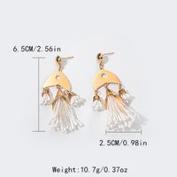 1 Pair Simple Style Tassel Fish Bone Plating 304 Stainless Steel Gold Plated Drop Earrings main image 2