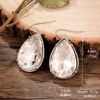 1 Pair IG Style Elegant Water Droplets Alloy Rhinestones Drop Earrings sku image 2