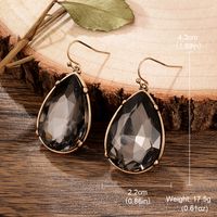 1 Pair IG Style Elegant Water Droplets Alloy Rhinestones Drop Earrings sku image 3