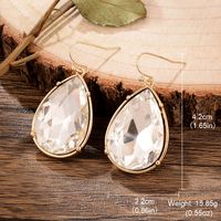 1 Pair IG Style Elegant Water Droplets Alloy Rhinestones Drop Earrings sku image 4