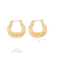 1 Pair Simple Style Geometric Plating Stainless Steel 18K Gold Plated Hoop Earrings sku image 2