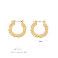 1 Paar Einfacher Stil Geometrisch Überzug Rostfreier Stahl 18 Karat Vergoldet Reif Ohrringe main image 2