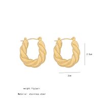 1 Paar Einfacher Stil Geometrisch Überzug Rostfreier Stahl 18 Karat Vergoldet Reif Ohrringe sku image 8
