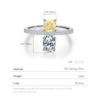 Ig Style Shiny Round Square Sterling Silver Plating Inlay Zircon Rhodium Plated Rings main image 2