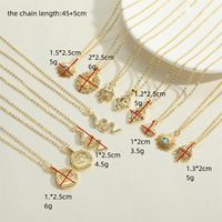 Copper Vintage Style Simple Style Geometric Plating Inlay Opal Zircon Pendant Necklace main image 2
