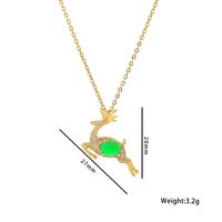 Ig Style Sweet Deer Stainless Steel Plating Inlay Zircon 18k Gold Plated Pendant Necklace main image 3