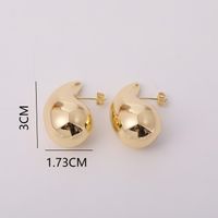 1 Pair Elegant Classic Style Water Droplets Plating Stainless Steel Aviation Pc Gold Plated Ear Studs sku image 2