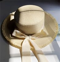 Women's Pastoral Simple Style Solid Color Bowknot Big Eaves Straw Hat sku image 4