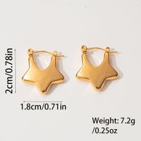 1 Pair Simple Style Star Plating 304 Stainless Steel 14K Gold Plated Earrings main image 2