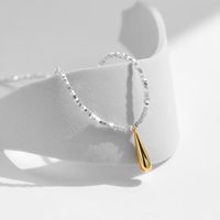 Ig-stil Nordischer Stil Wassertropfen Sterling Silber Überzug 18 Karat Vergoldet Versilbert Halskette Mit Anhänger main image 5