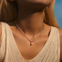 Ig Style Nordic Style Water Droplets Sterling Silver Plating 18k Gold Plated Silver Plated Pendant Necklace main image 3
