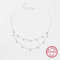 Elegant Glam Luxurious Round Sterling Silver Plating Inlay Zircon White Gold Plated Double Layer Necklaces main image 5