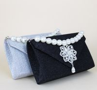 Black Silver Pu Leather Solid Color Square Evening Bags main image 6