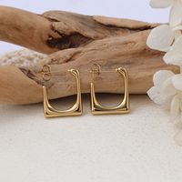 1 Pair IG Style Rectangle Plating 304 Stainless Steel Ear Studs main image 3