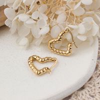 1 Pair IG Style Heart Shape Plating 304 Stainless Steel Ear Studs main image 5