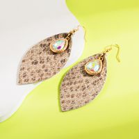 1 Pair Elegant Vintage Style Water Droplets Plating Inlay Pu Leather Alloy Glass Drop Earrings main image 4