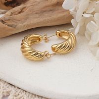 1 Pair IG Style C Shape Plating 304 Stainless Steel Ear Studs main image 3