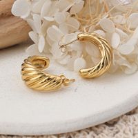 1 Pair IG Style C Shape Plating 304 Stainless Steel Ear Studs main image 4