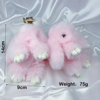 Cute Rabbit Faux Fur Synthetics Plush Easter Bag Pendant Keychain sku image 13
