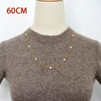 304 Stainless Steel Freshwater Pearl Titanium Steel Gold Plated Simple Style Classic Style Beaded Plating Round Sweater Chain Long Necklace main image 3