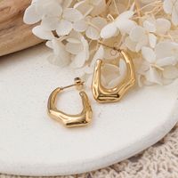 1 Pair IG Style Simple Style Geometric Solid Color Plating Stainless Steel Ear Studs main image 1