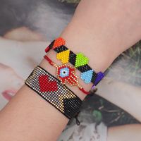 Estilo Vintage Estilo Simple Ojo Del Diablo Palma Forma De Corazón Vidrio Con Cuentas Tejido De Punto Mujeres Pulsera main image 7