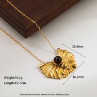 Elegant Retro Simple Style Geometric Stainless Steel Plating Inlay Natural Stone 18k Gold Plated Necklace sku image 1