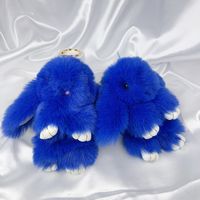 Cute Rabbit Faux Fur Synthetics Plush Easter Bag Pendant Keychain sku image 8