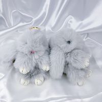 Cute Rabbit Faux Fur Synthetics Plush Easter Bag Pendant Keychain sku image 9