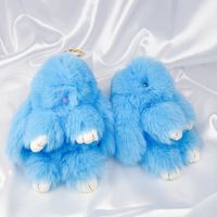 Cute Rabbit Faux Fur Synthetics Plush Easter Bag Pendant Keychain sku image 17