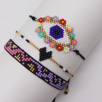Hip-hop Geometric Heart Shape Leopard Glass Knitting Unisex Bracelets main image 1