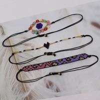 Hip-hop Geometric Heart Shape Leopard Glass Knitting Unisex Bracelets main image 5