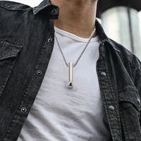 Simple Style Artistic Whistle Stainless Steel Plating Black Plated Gun Gold Plated Silver Plated Pendant Necklace main image 6