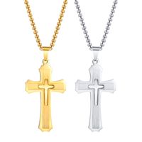 304 Stainless Steel 18K Gold Plated Simple Style Plating Three-dimensional Cross main image 10