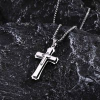 304 Stainless Steel 18K Gold Plated Simple Style Plating Three-dimensional Cross main image 3
