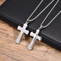 304 Stainless Steel 18K Gold Plated Simple Style Plating Three-dimensional Cross main image 5