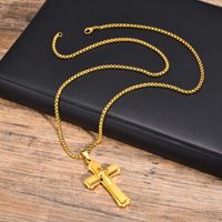 304 Stainless Steel 18K Gold Plated Simple Style Plating Three-dimensional Cross main image 8