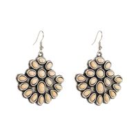 1 Pair Elegant Vintage Style Classic Style Oval Inlay Alloy Turquoise Silver Plated Drop Earrings main image 6