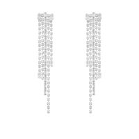 1 Pair Romantic Sweet Simple Style Tassel Inlay Copper Artificial Diamond Drop Earrings main image 6