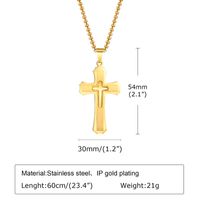 304 Stainless Steel 18K Gold Plated Simple Style Plating Three-dimensional Cross sku image 2
