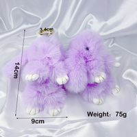 Cute Rabbit Faux Fur Synthetics Plush Easter Bag Pendant Keychain main image 5